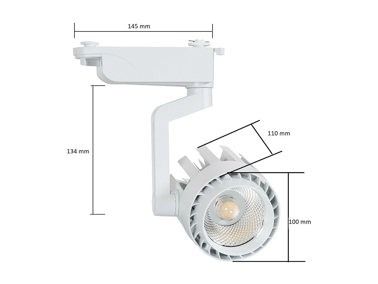 Spot LED sur Rail Monophasé 30W Dora Blanc 4000K Blanc neutre