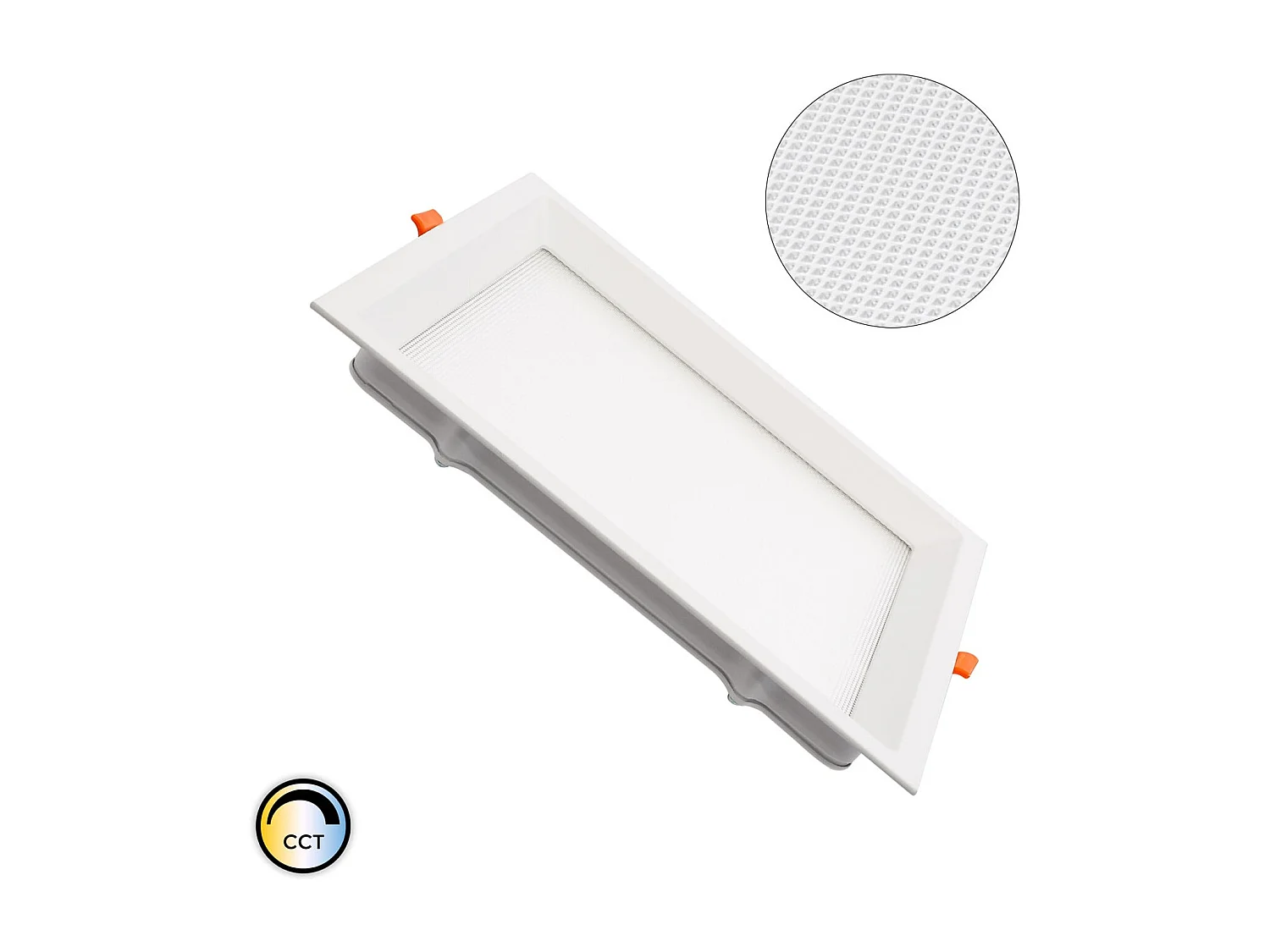 Dalle LED 26W Carrée CCT Sélectionnable Microprismatique  Coupe 150x150 mm No Flicker 2700K - 4000K - 6000K Sélectionnable (chaud-neutre-froid)