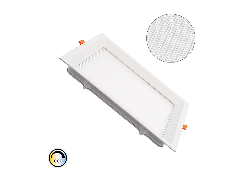 Dalle LED 26W Carrée CCT Sélectionnable Microprismatique  Coupe 150x150 mm No Flicker (2700K - 4000K - 6000K) Sélectionnable (chaud-neutre-froid)