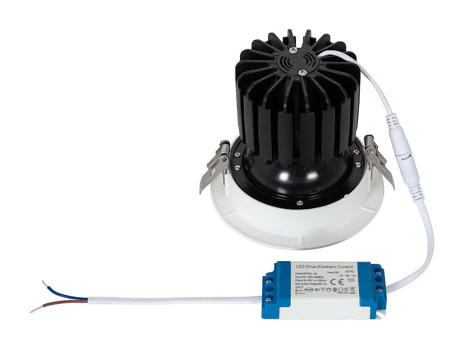 Spot LED Downlight COB Rond Orientable 360º (UGR19) High Lumen Expert Color No Flicker CRI90 18W Coupe Ø 115mm  No Flicker 2700K Blanc chaud