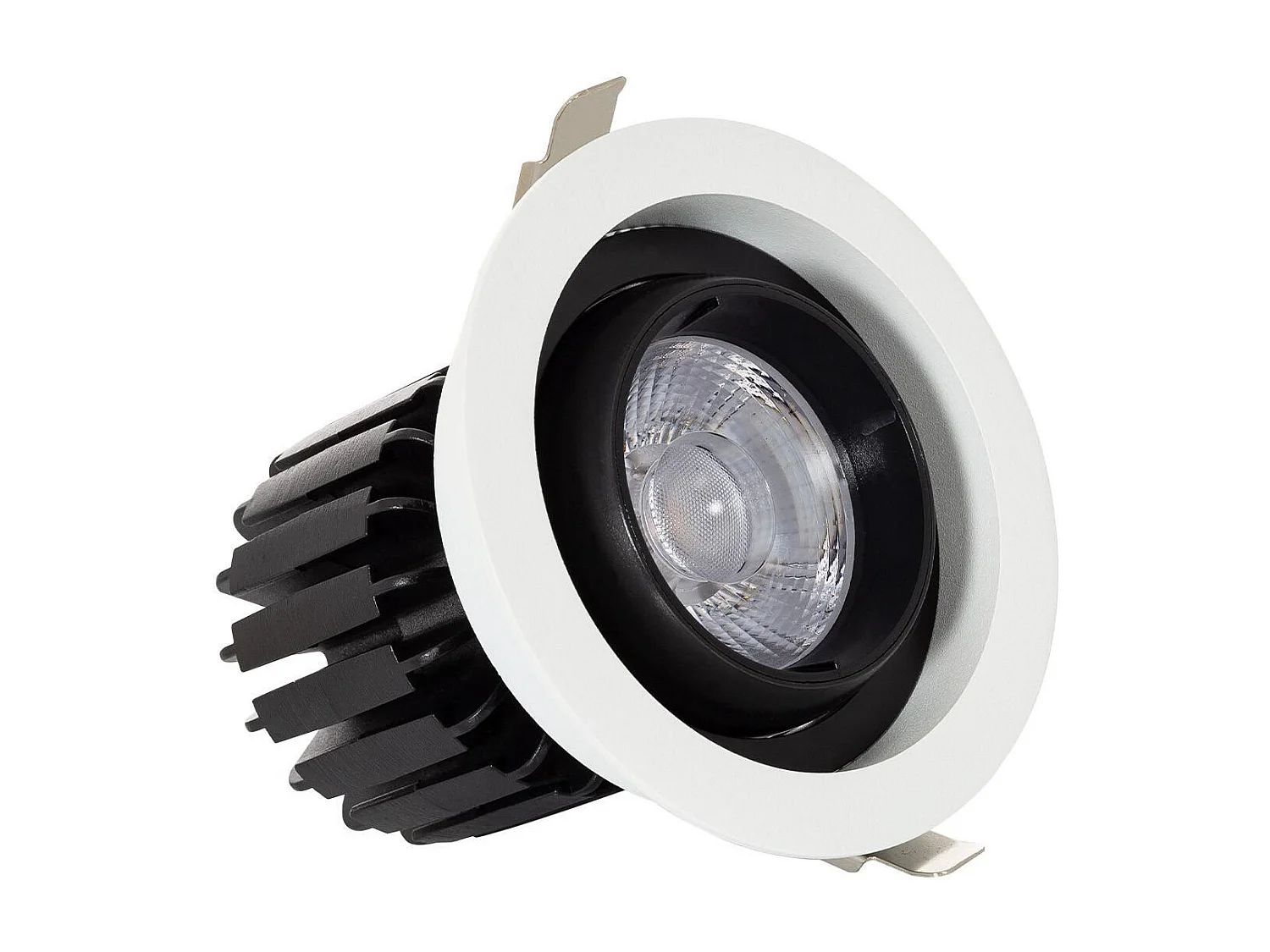 Spot LED Downlight COB Rond Orientable 360º (UGR19) High Lumen Expert Color No Flicker CRI90 18W Coupe Ø 115mm  No Flicker 2700K Blanc chaud