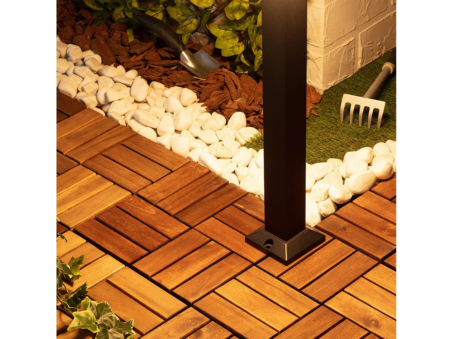 Balise LED Extérieure 12W en Saillie sur Pied 60cm Nilo 3000K Blanc chaud