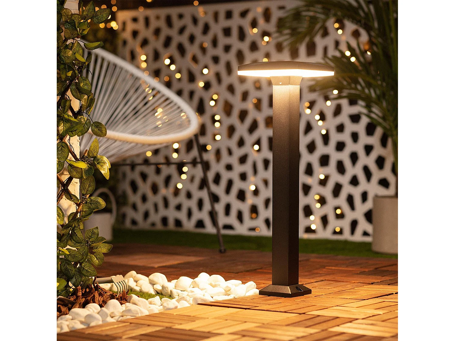 Balise LED Extérieure 12W en Saillie sur Pied 60cm Nilo 3000K Blanc chaud