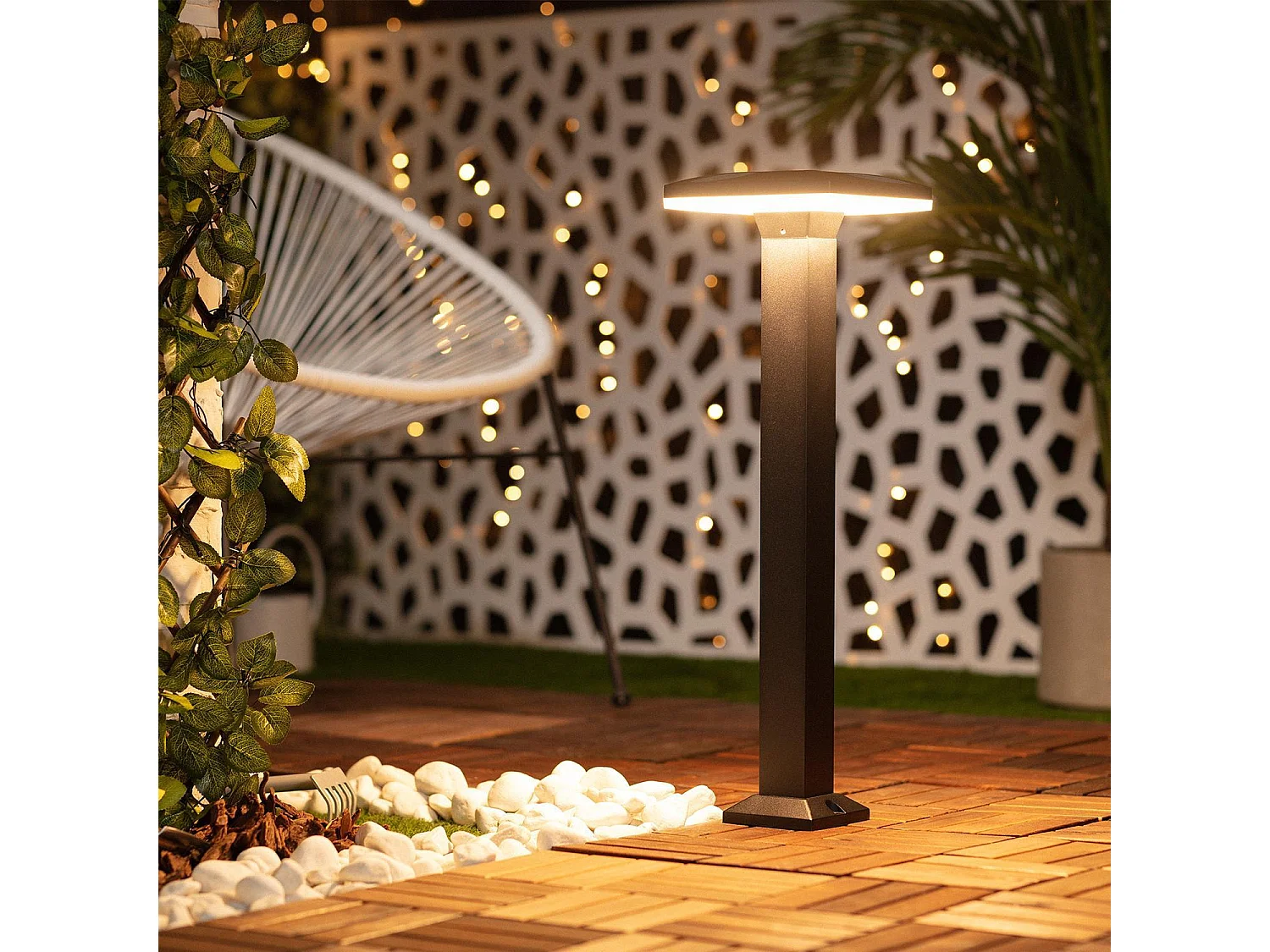 Balise LED Extérieure 12W en Saillie sur Pied 60cm Nilo 3000K Blanc chaud