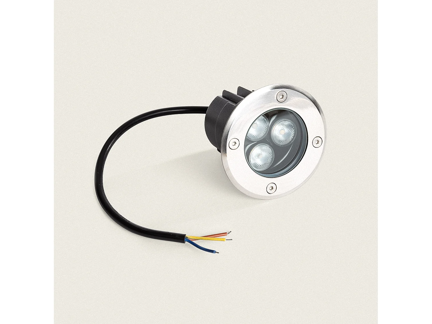 Foco Exterior LED 3W Solid Empotrable Suelo Inox 3000K Blanco Cálido