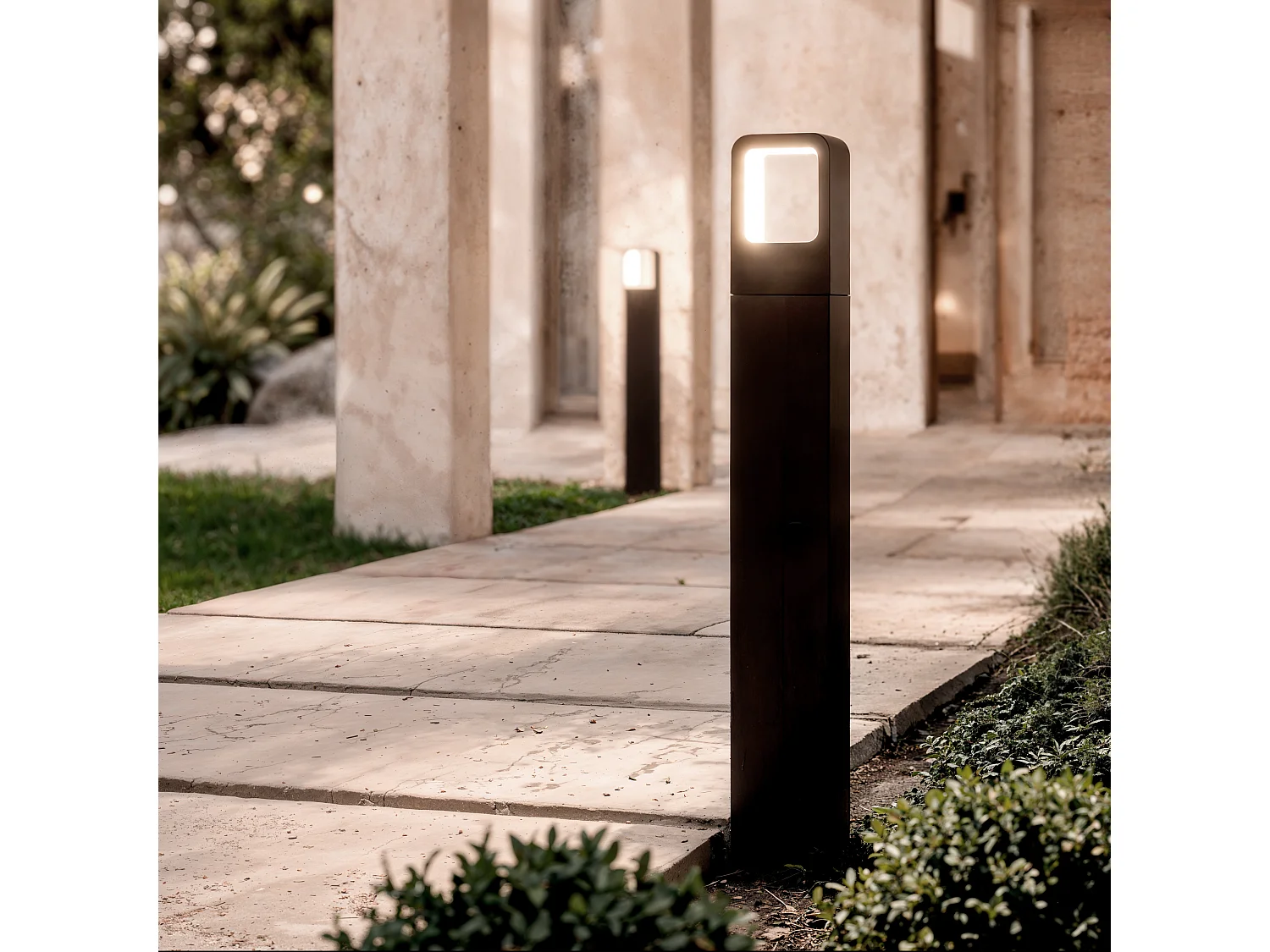 Baliza Exterior LED 6W Superficie Pie 80cm Emerita 3000K Blanco Cálido