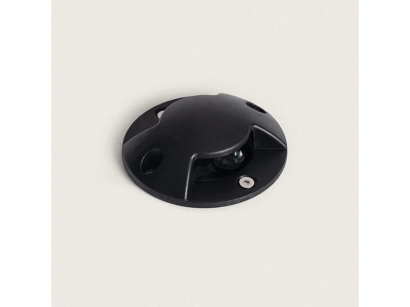 Balise Extérieure LED 3W Encastrable au Sol Gimsha 2L Noire 3000K Blanc chaud