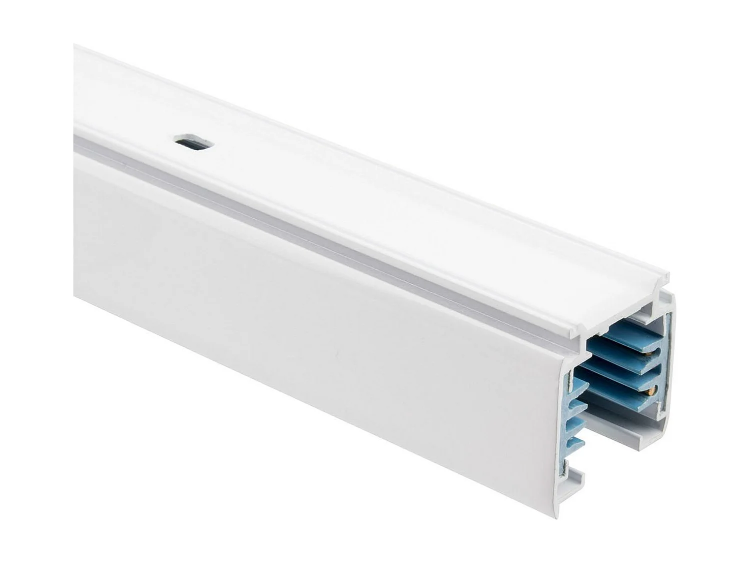 Rail Triphasé Aluminium 1 Mètre pour Spots LED Blanc