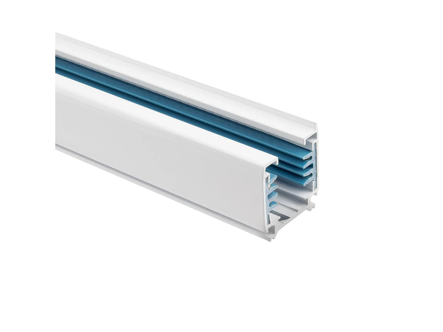 Rail Triphasé Aluminium 1 Mètre pour Spots LED Blanc
