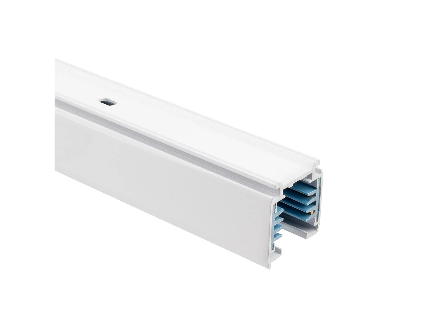 Rail Triphasé Aluminium 1 Mètre pour Spots LED Blanc