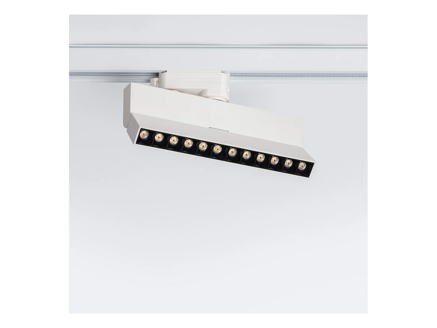 Spot Linéaire LED sur Rail Triphasé 12W CCT Sélectionnable Dimmable Elegant Optic Blanc (3000K - 4000K - 5000K) Sélectionnable