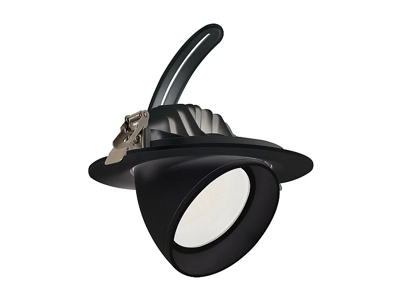 Downlight LED 60W Rond Orientable  120 lm/W LIFUD Coupe Ø 200 mm Noir Blanc Neutre No Flicker 4000K