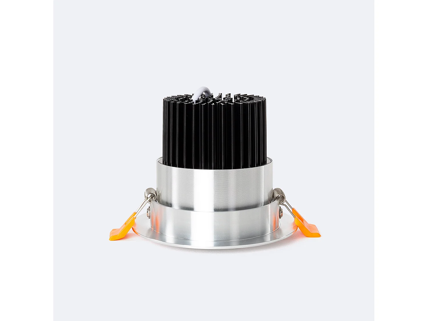 Spot LED Downlight COB Orientable Rond 12W Argenté Coupe Ø 90mm No Flicker  No Flicker 4000K Blanc neutre