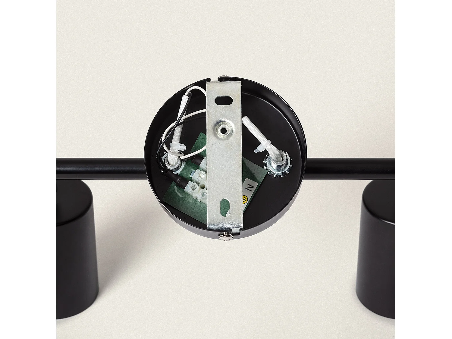 Plafonnier Orientable Métal 2 Spots Albus Black pour Ampoule GU10 Noir