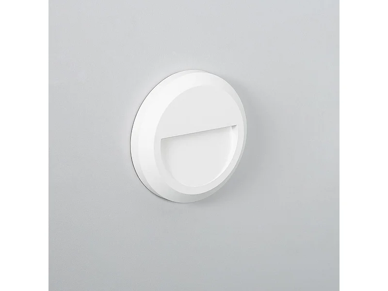 Baliza Exterior LED Superficie Pared Circular Blanco Edulis 2700K Blanco Cálido