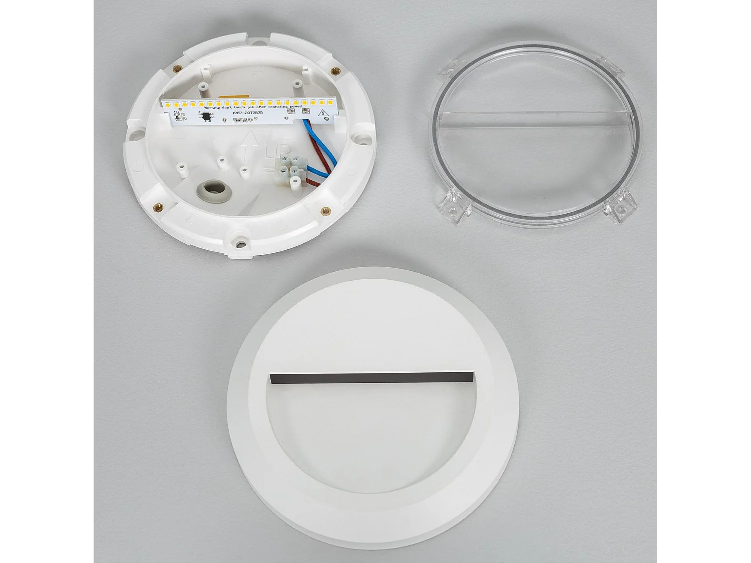 Baliza Exterior LED Superficie Pared Circular Blanco Edulis 2700K Blanco Cálido