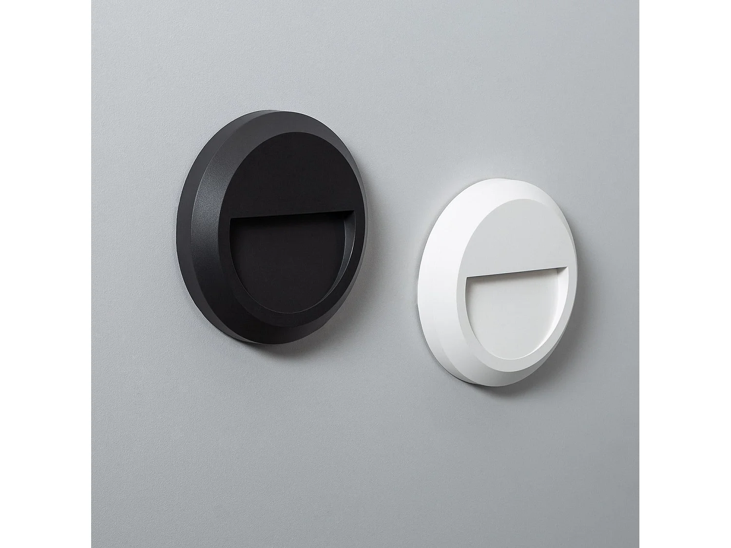 Baliza Exterior LED Superficie Pared Circular Blanco Edulis 2700K Blanco Cálido