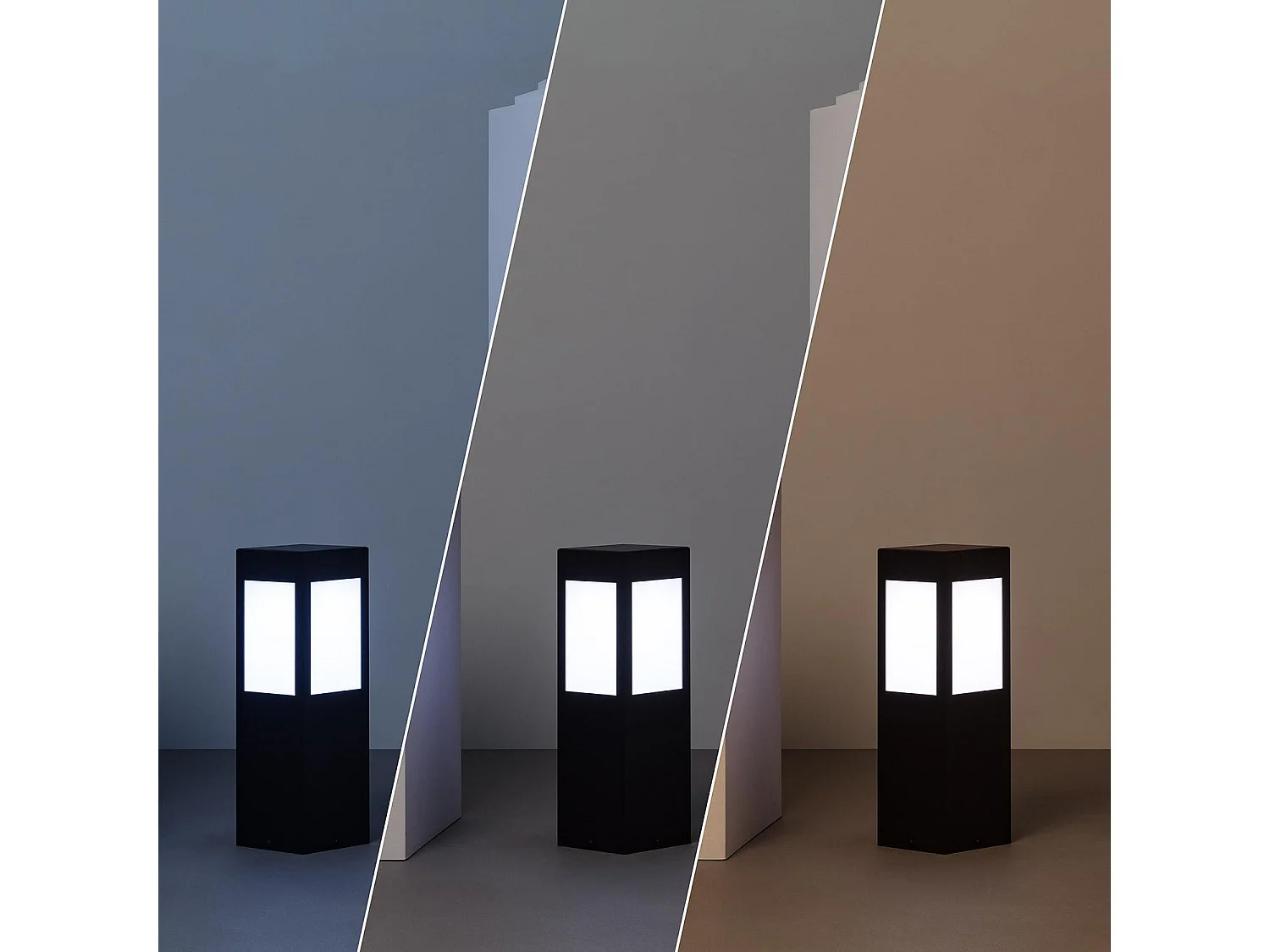 Balise LED Solaire Extérieure en Saillie sur Pied 40cm Kenya avec Détecteur de Mouvement Radar  3000K Blanc chaud