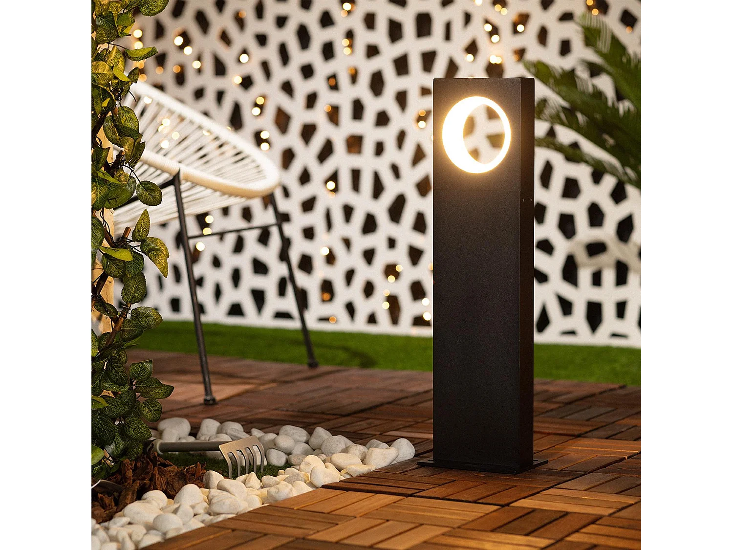 Balise LED Extérieure 12W en Saillie sur Pied 60cm Arada 3000K Blanc chaud