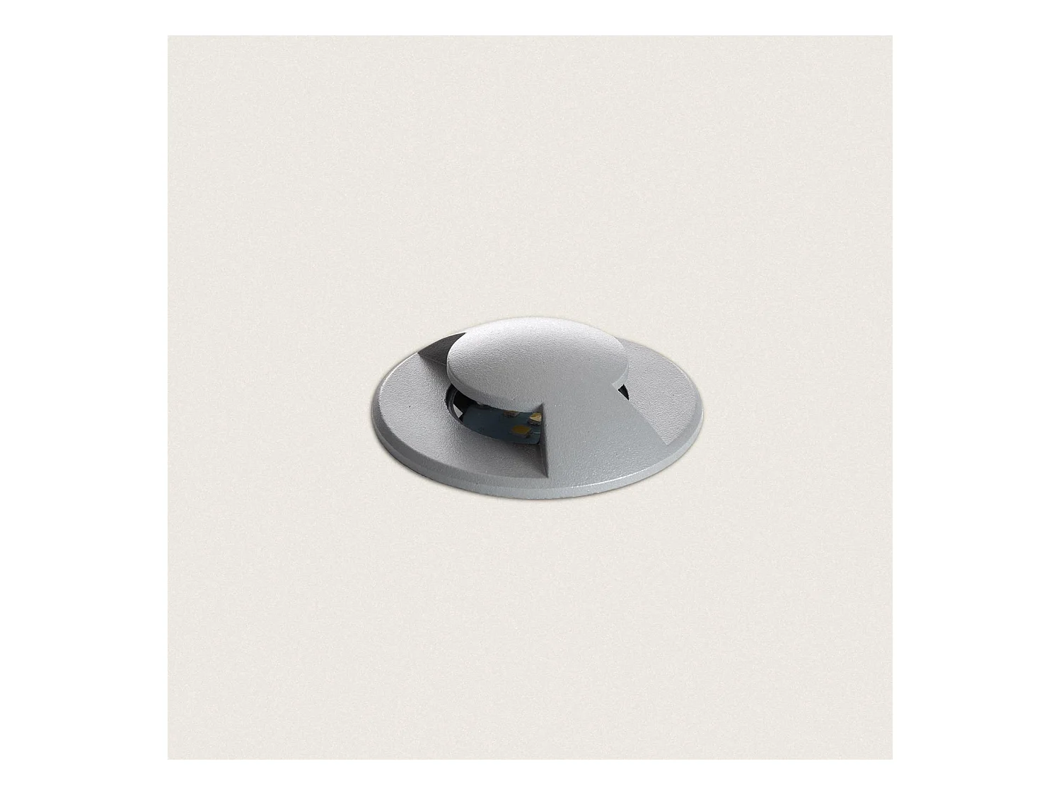 Balise Extérieure LED Encastrable Sol 2L 24V DC Loto Grise 2700K Blanc chaud