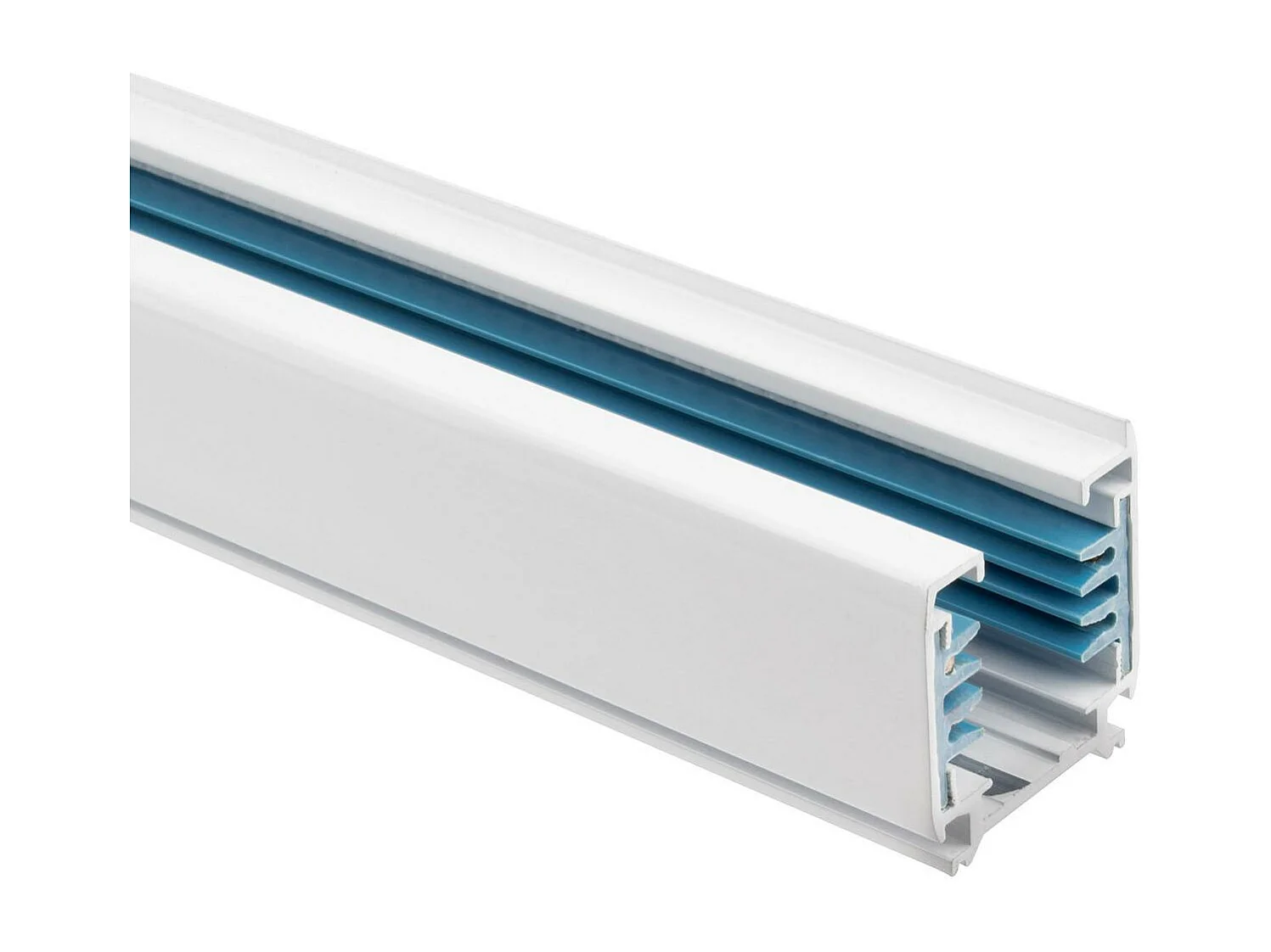 Rail Triphasé Aluminium 2 Mètres pour Spots LED Blanc