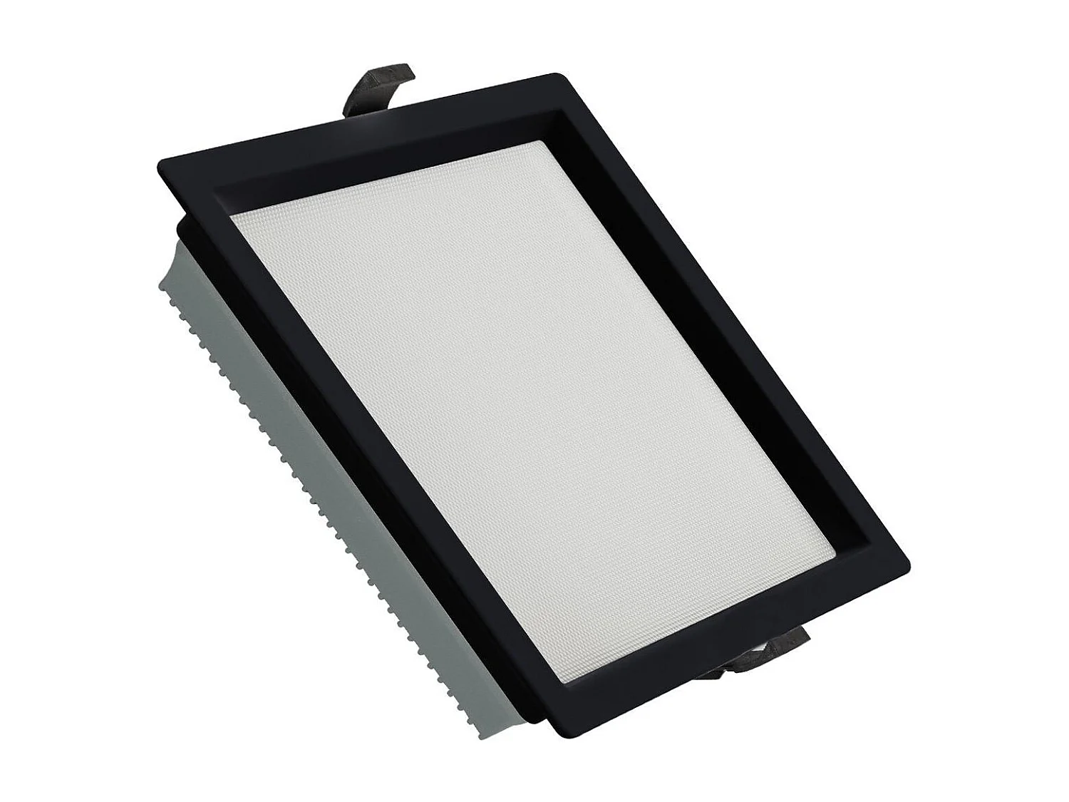 Downlight LED 40W Carré  Aero 130 lm/W Microprismatique  Coupe 210x210 mm Noir 4000K Blanc neutre