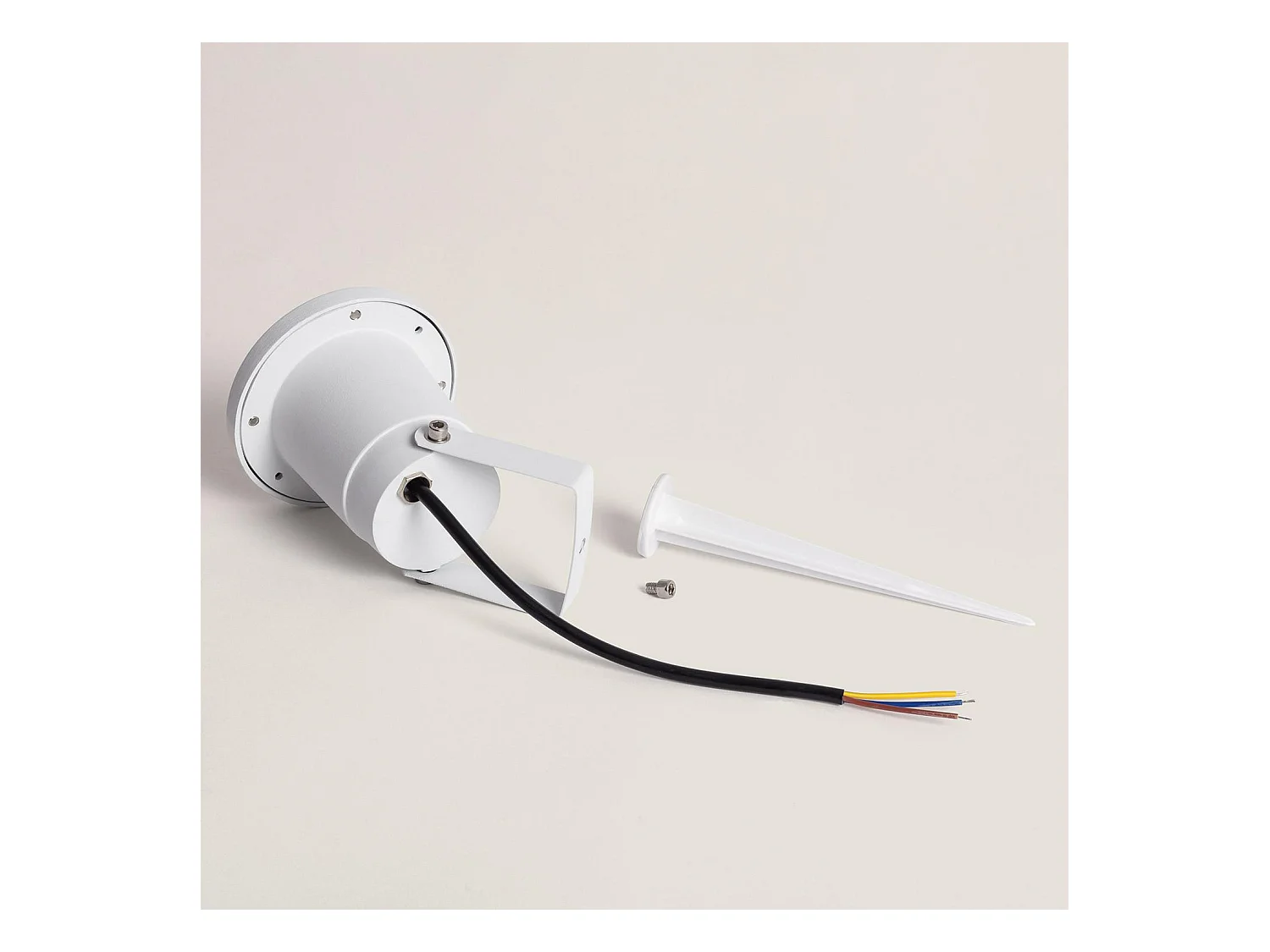 Foco Exterior GU10 Aluminio con Pincho Begira Blanco