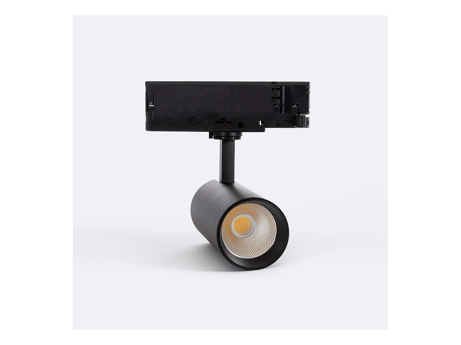 Spot LED sur Rail Triphasé 20W Carlo Noir 3500K Blanc chaud