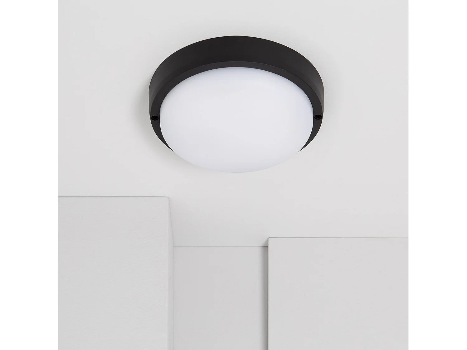 Plafonnier LED Extérieur Rond 25W Hublot Black IP65 Ø175 mm 3000K Blanc chaud