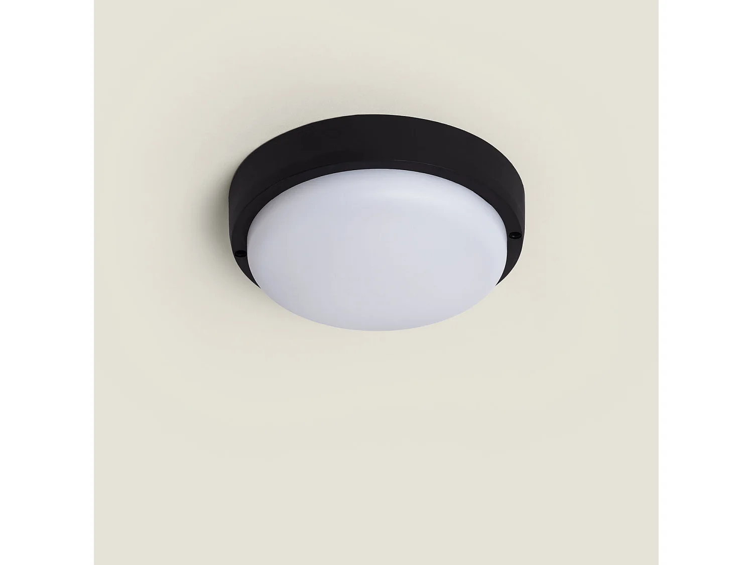 Plafoniera LED 25W Circolare per Esterni Ø175 mm IP65 Black 3000K Bianco Caldo