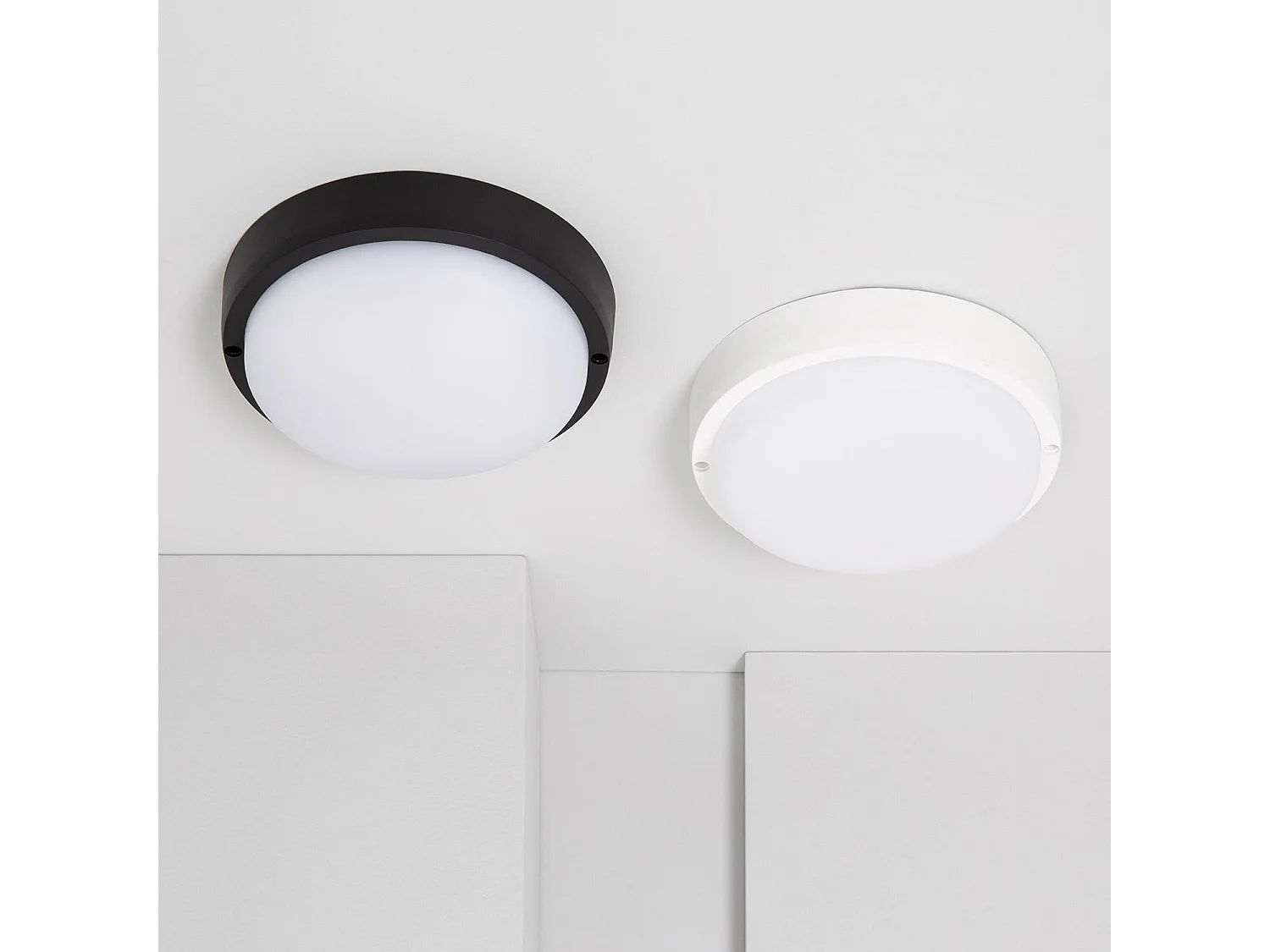 Plafoniera LED 25W Circolare per Esterni Ø175 mm IP65 Black 3000K Bianco Caldo