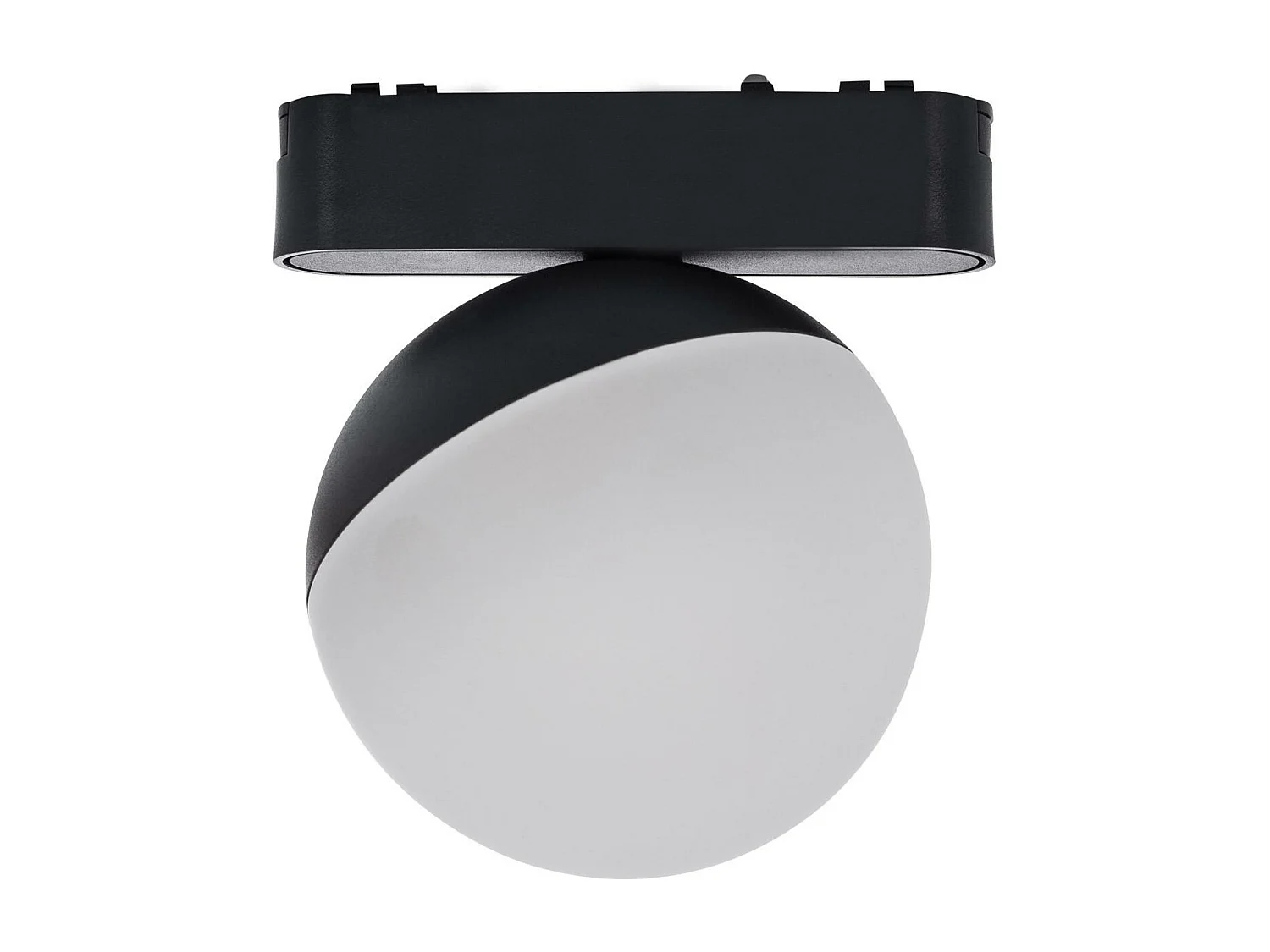 Spot LED sur Rail Magnétique 25mm Extra-Plat 10W 48V Ø100 mm Noir 2700K Blanc chaud