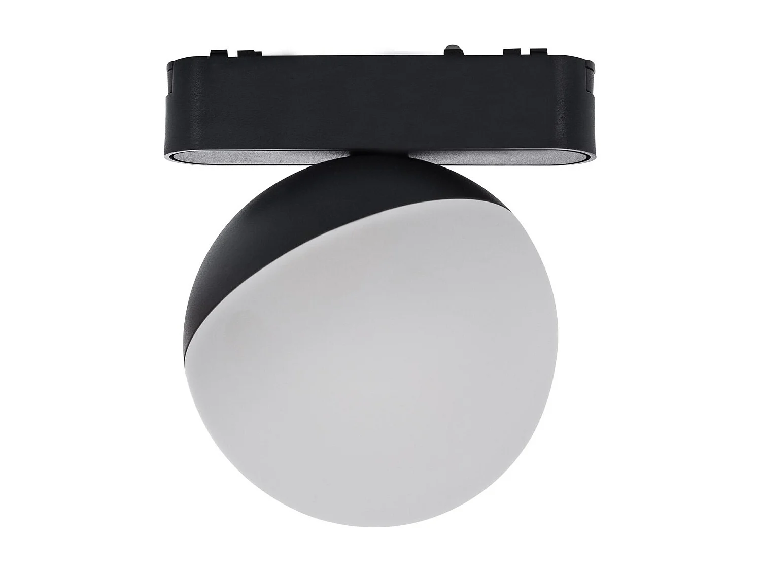 Spot LED sur Rail Magnétique 25mm Extra-Plat 10W 48V Ø100 mm Noir 2700K Blanc chaud