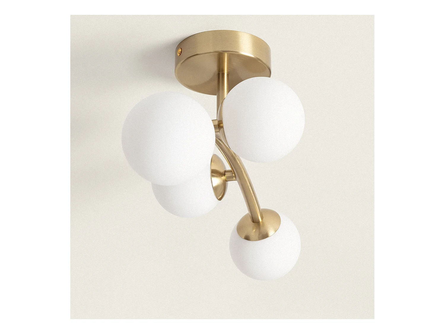 Lámpara de Techo Metal y Cristal Moonlight Brass Ovo 4 Focos Dorado