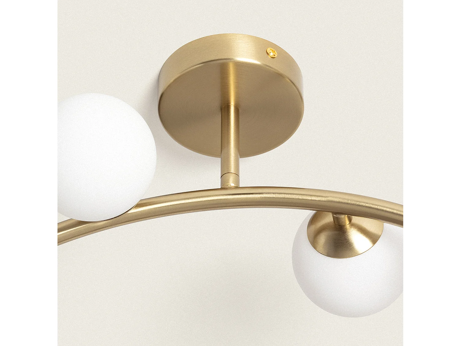 Plafonnier 4 Spots Métal et Verre Moonlight Brass Ovo  Doré