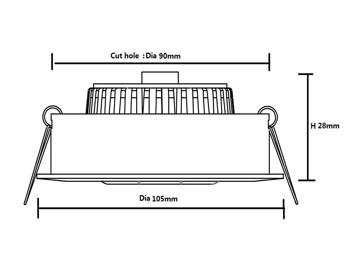 Downlight LED 10W Circolare COB CRI90 Slim Foro Ø 90mm No Flicker 4000K Bianco Naturale