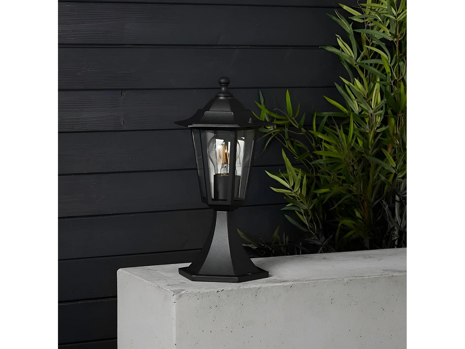 Baliza Sobremuro Exterior E27 Aluminio 36cm Crown Negro