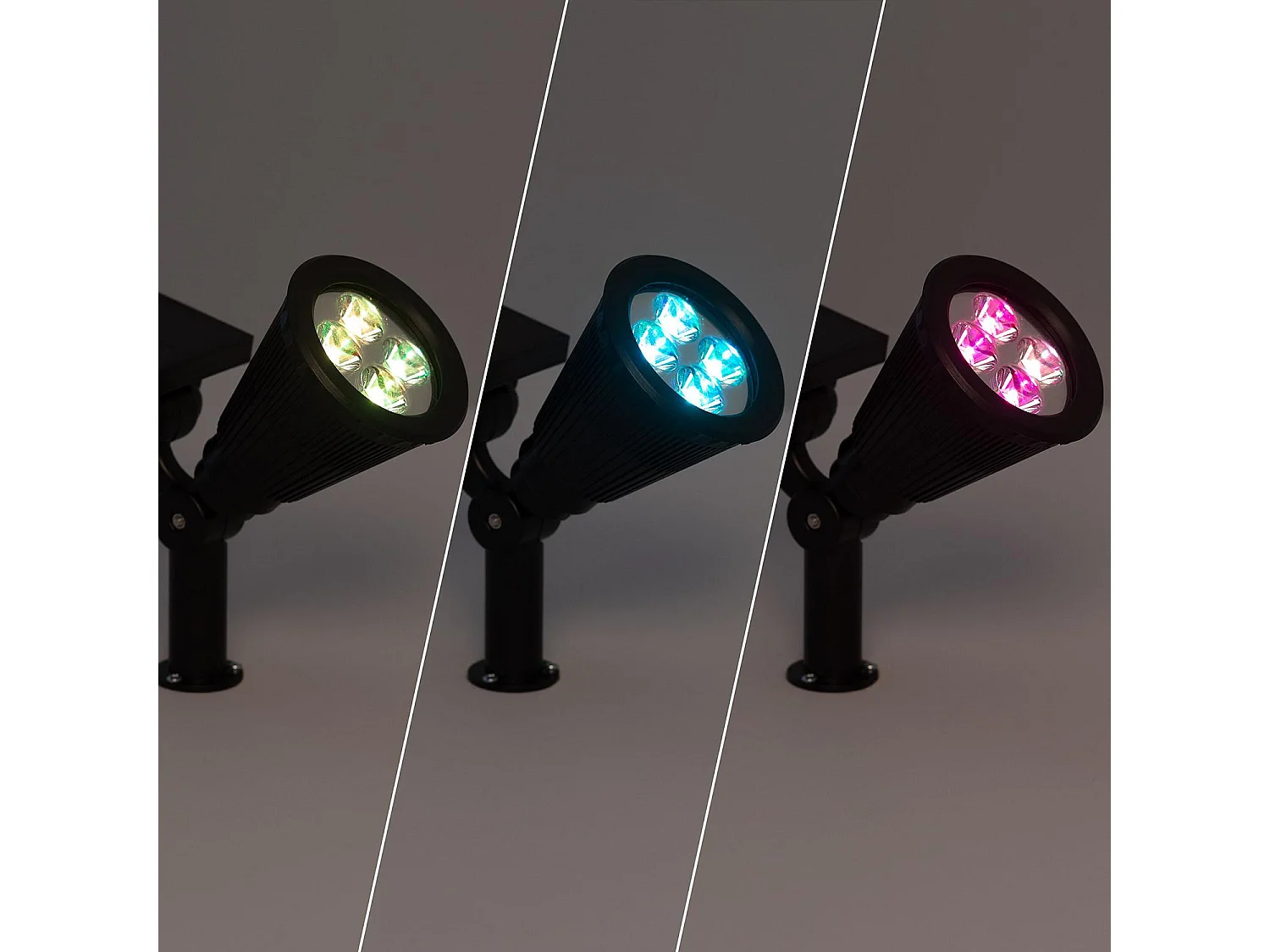 Spot LED Solaire Meillion RGB sur Piquet IP65 RGB