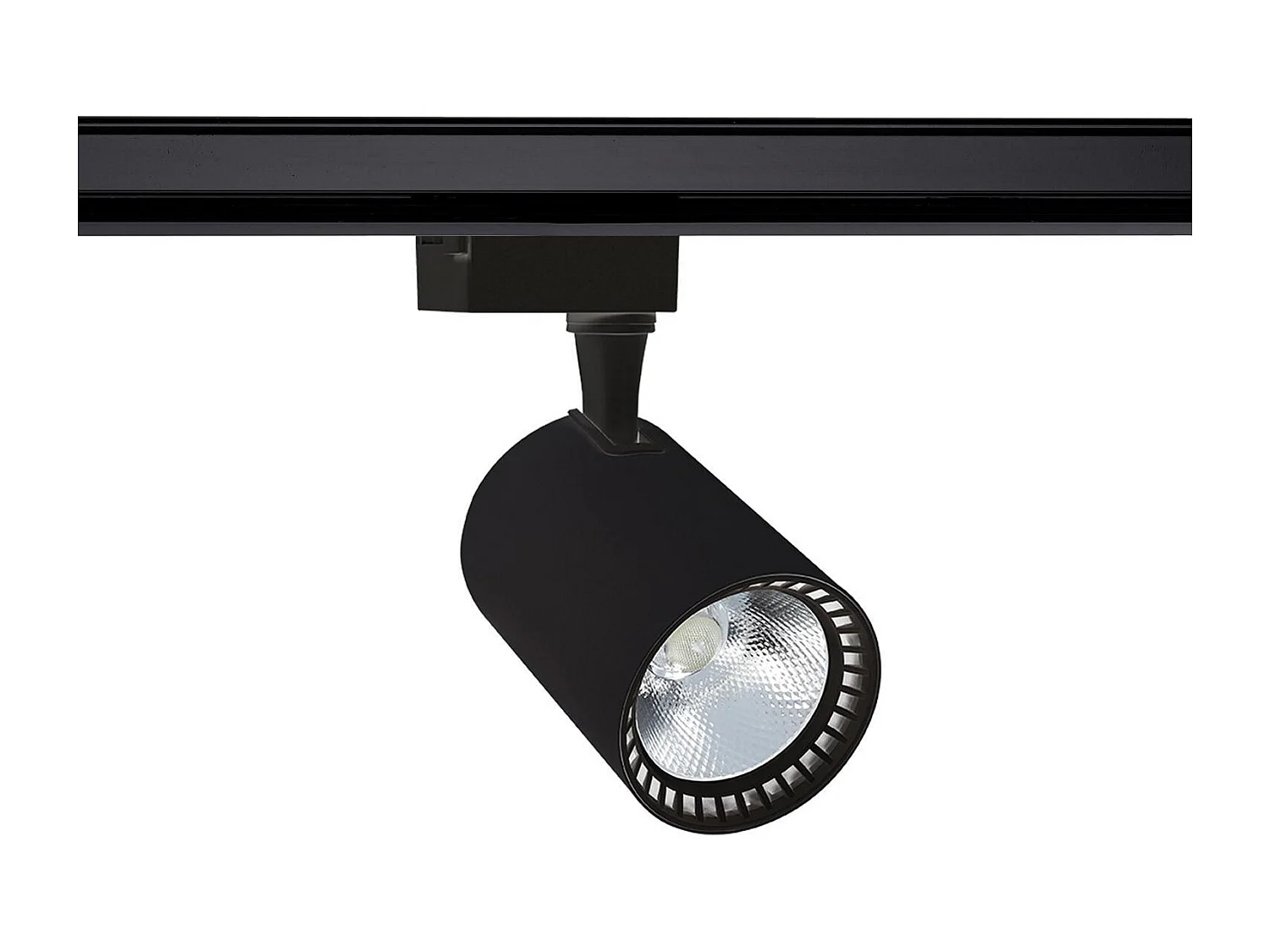 Spot LED sur Rail Monophasé 40W Bron Noir 3000K Blanc chaud