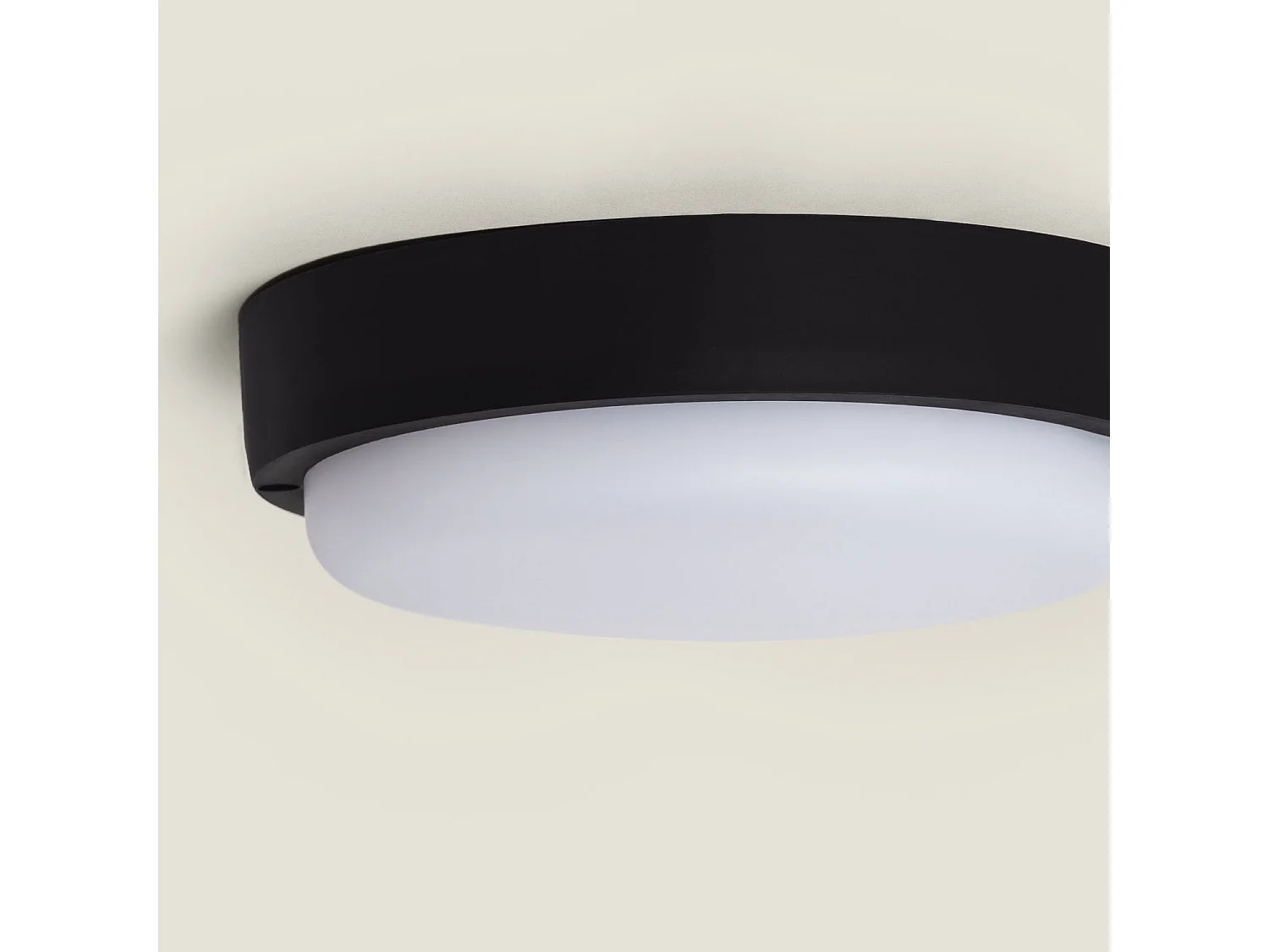 Plafoniera LED 25W Circolare per Esterni Ø175 mm IP65 Black 6500K Bianco Freddo