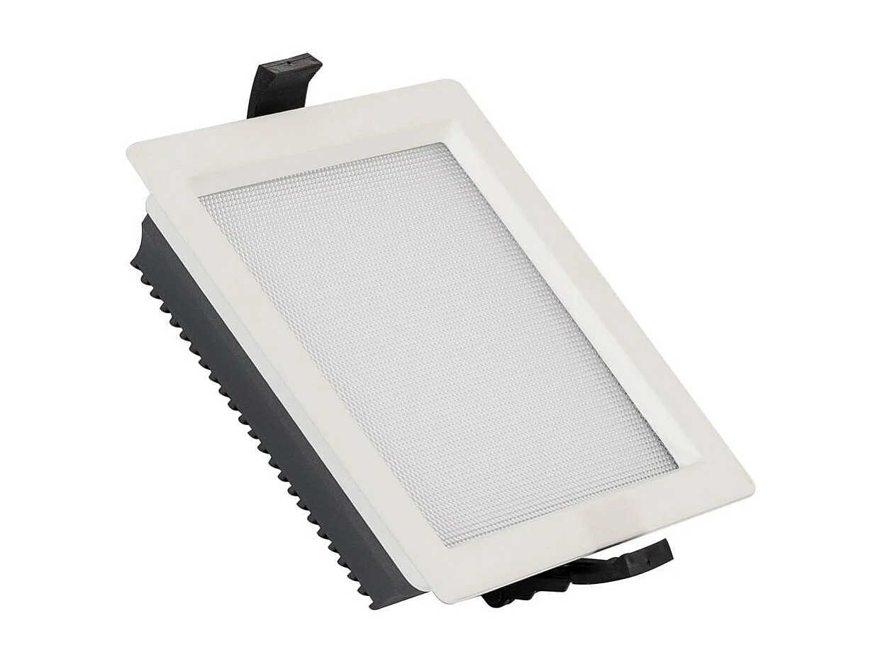Downlight LED 15W Carré  Aero 130 lm/W Microprismatique  Coupe 135x135 mm 3000K Blanc chaud