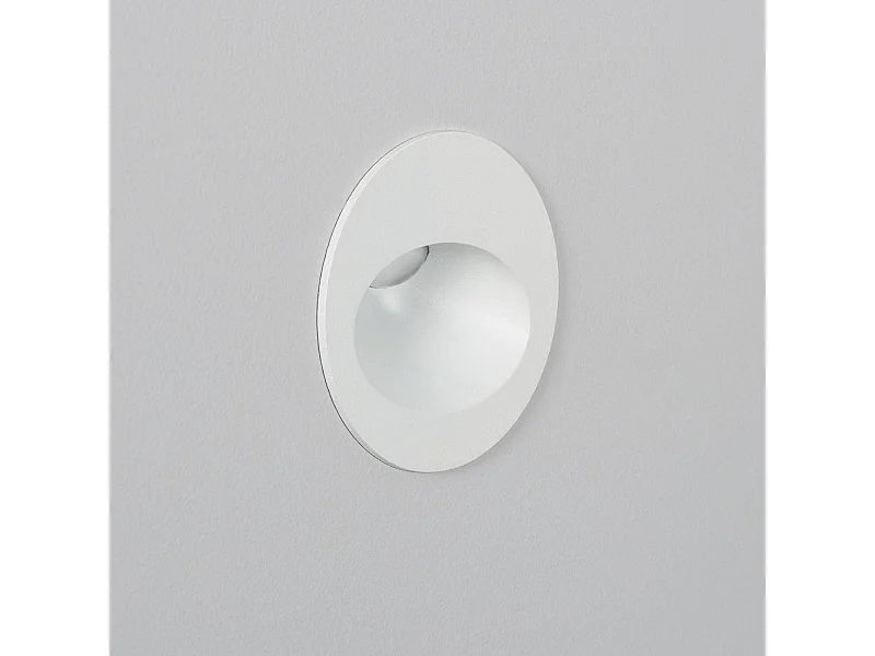 Baliza Exterior LED 3W Empotrable Pared Circular Blanco Coney 2700K Blanco Cálido