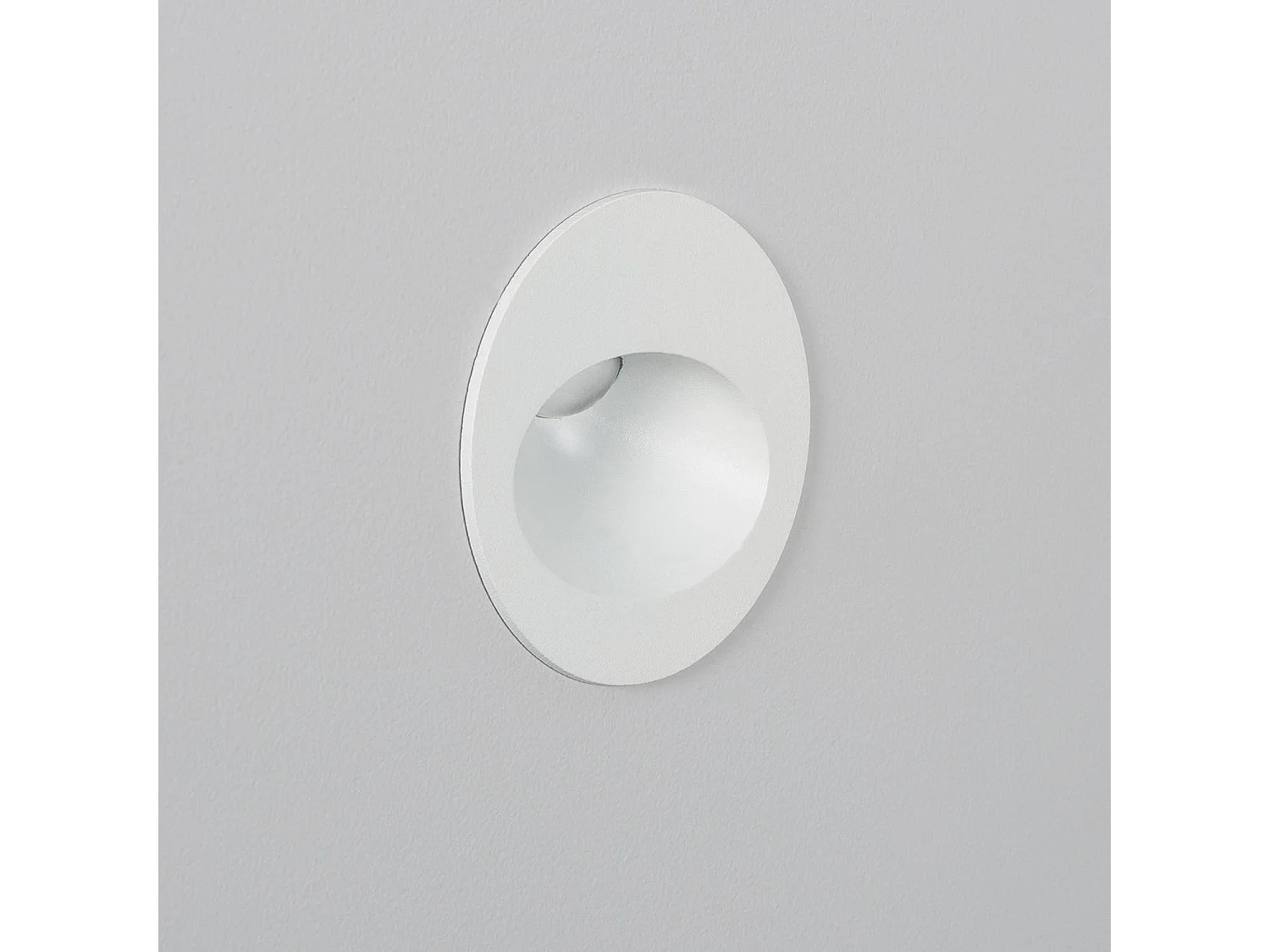 Baliza Exterior LED 3W Empotrable Pared Circular Blanco Coney 2700K Blanco Cálido