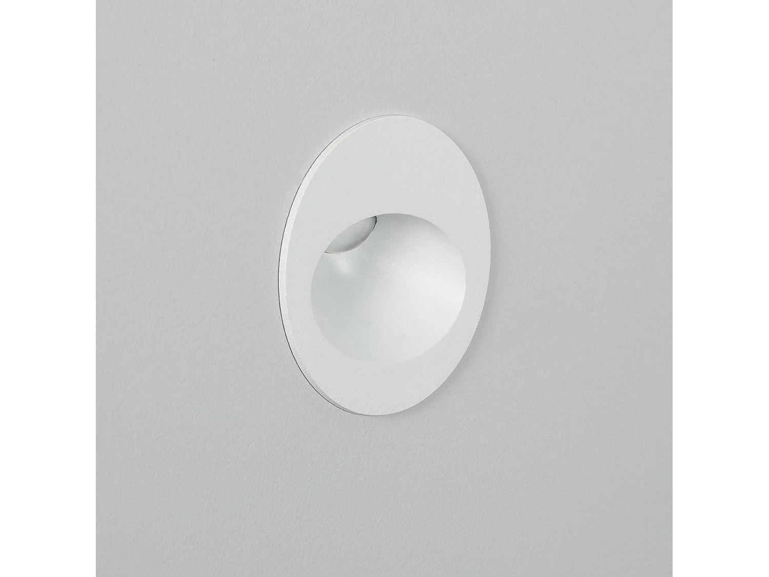 Baliza Exterior LED 3W Empotrable Pared Circular Blanco Coney 2700K Blanco Cálido