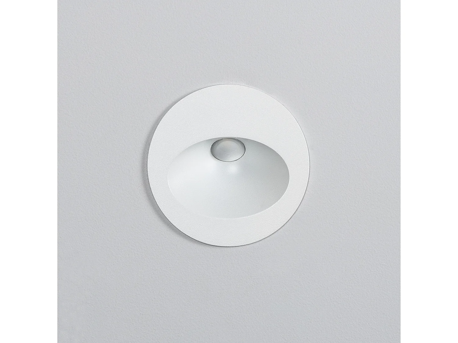 Baliza Exterior LED 3W Empotrable Pared Circular Blanco Coney 2700K Blanco Cálido