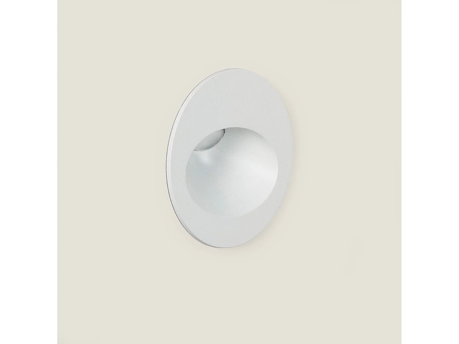 Balise Extérieure Murale LED Encastrable 3W Ronde en Aluminium Coney Blanche  2700K Blanc chaud