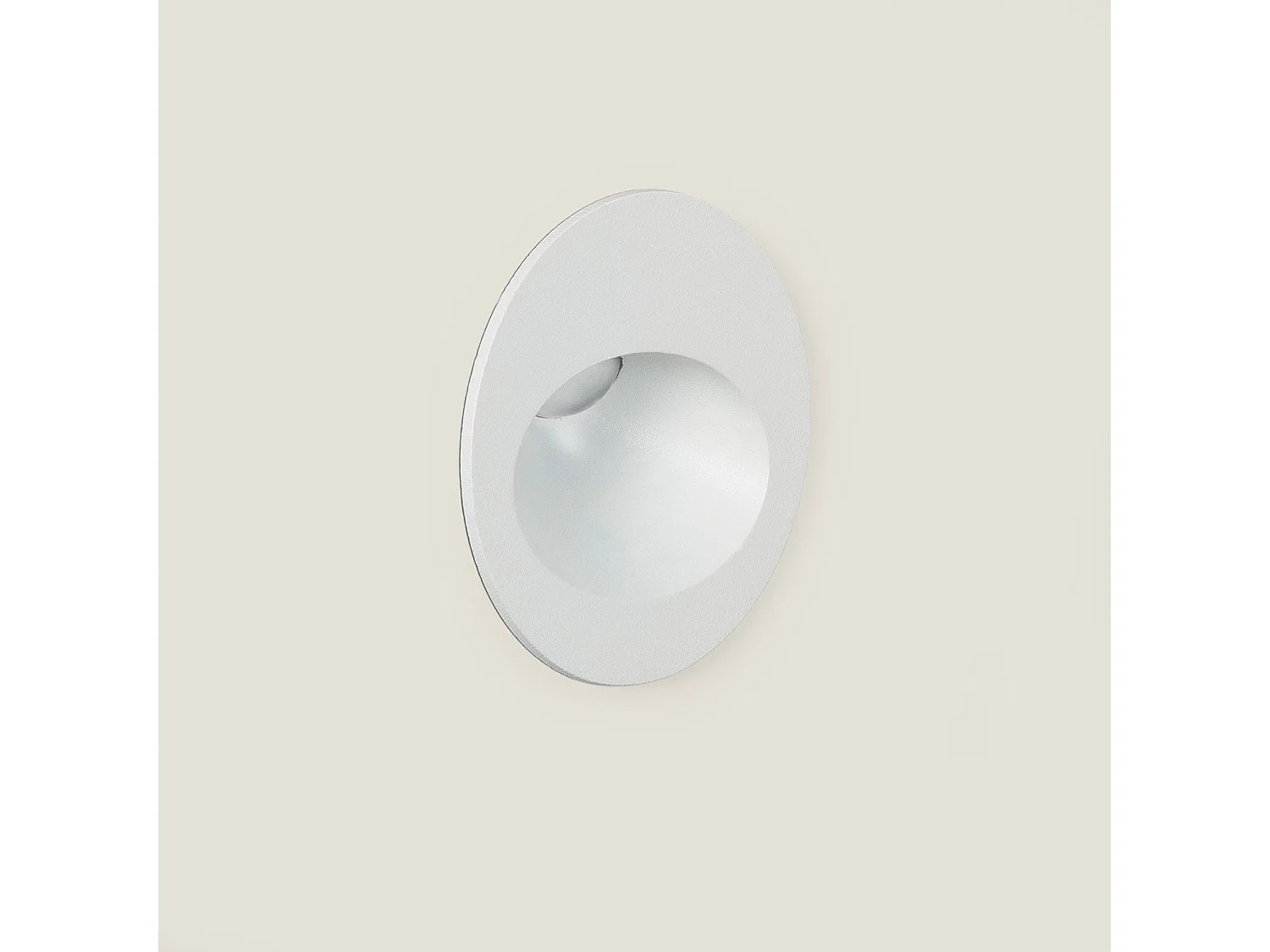 Balise Extérieure Murale LED Encastrable 3W Ronde en Aluminium Coney Blanche  2700K Blanc chaud