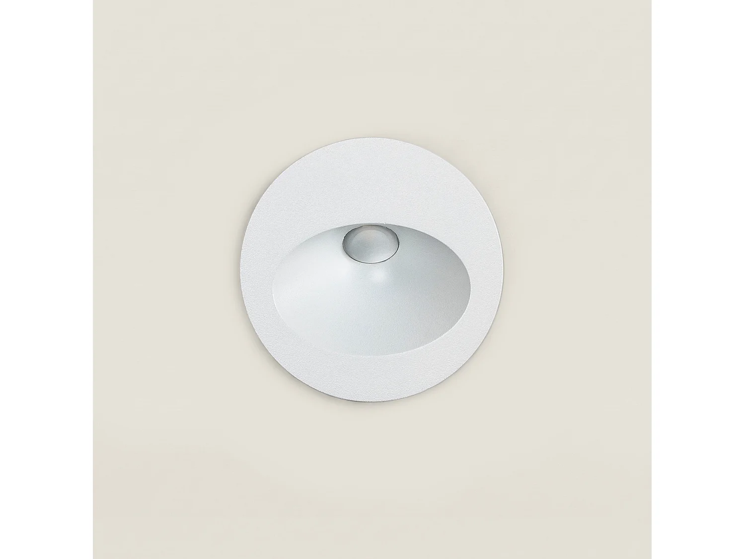 Balise Extérieure Murale LED Encastrable 3W Ronde en Aluminium Coney Blanche  2700K Blanc chaud