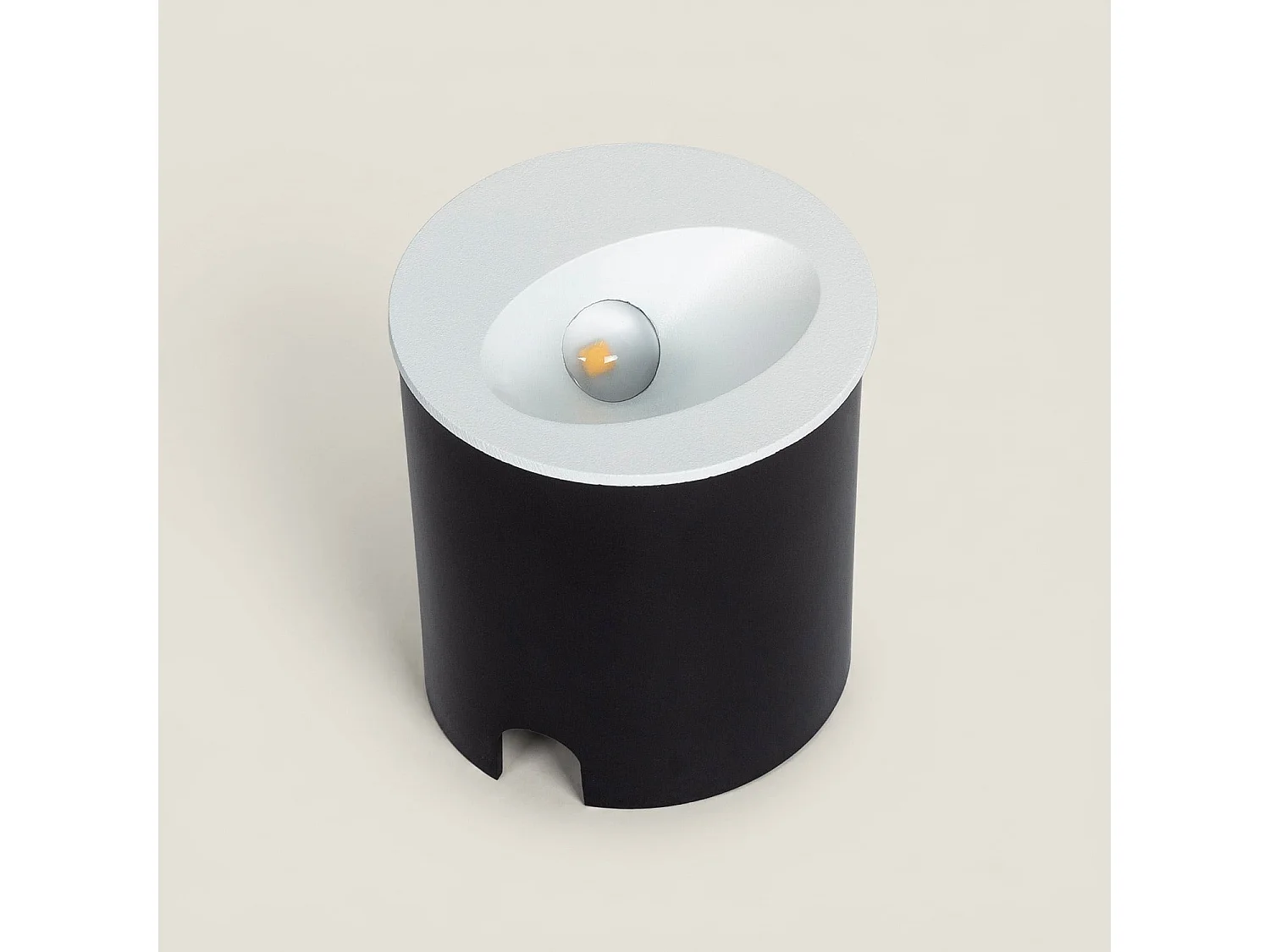 Balise Extérieure Murale LED Encastrable 3W Ronde en Aluminium Coney Blanche  2700K Blanc chaud