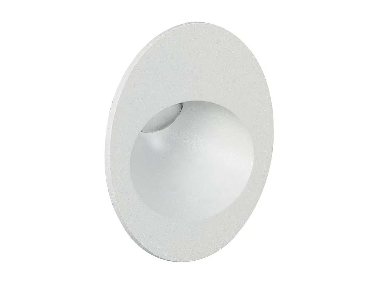 Balise Extérieure Murale LED Encastrable 3W Ronde en Aluminium Coney Blanche  2700K Blanc chaud